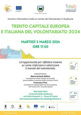 TRENTO CAPITALE EUROPEA E ITALIANA DEL VOLONTARIATO 2024