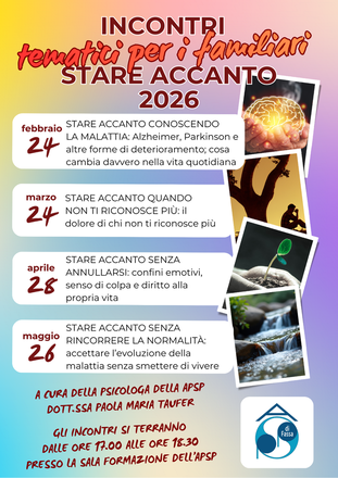 Immagine: STARE ACCANTO - incontri tematici a cura della Psicologa Paola Maria Taufer