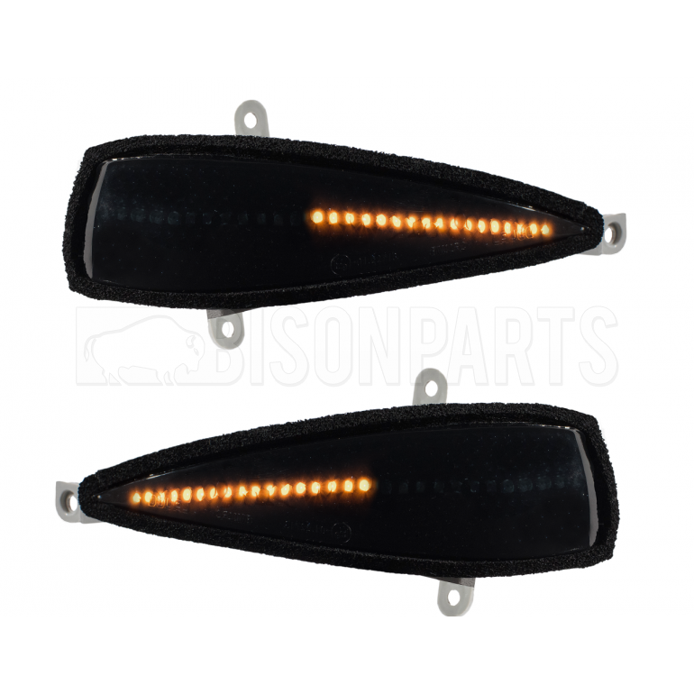 28 LED MIRROR INDICATOR DRIVERS / PASSENGER SIDE RH/LH (DYNAMIC VERSION) BLACK PAIR OF