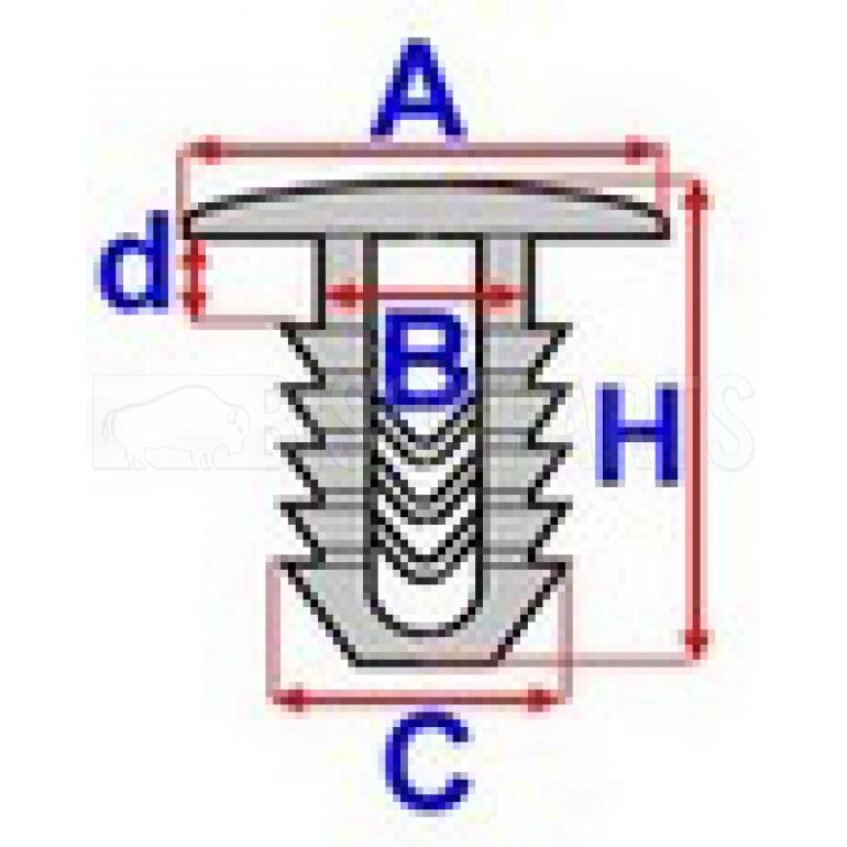 BODY & PANEL TRIM CLIPS PKT10 (UPHOLSTERY PINS)