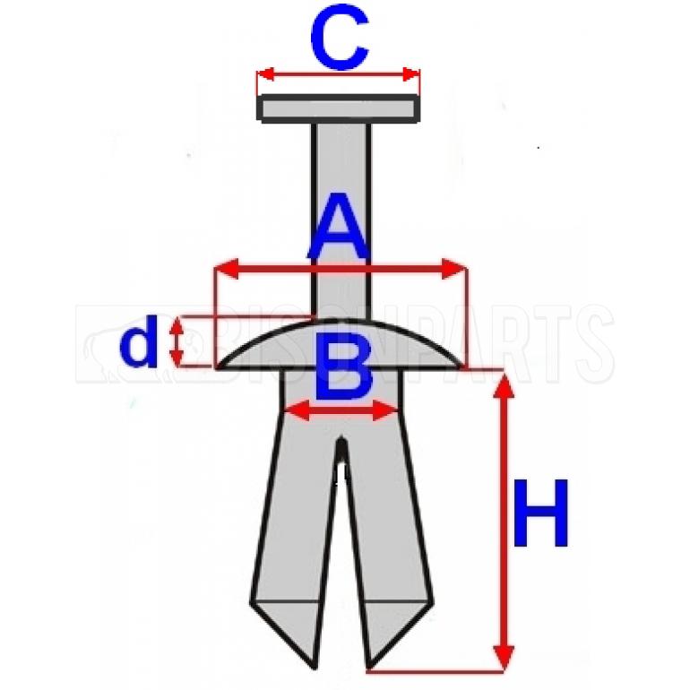PARCEL SHELF CORD RIVET CLIPS (PKT 2)