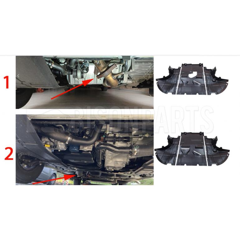 UNDER ENGINE COVERS (SET OF THREE) WITH HOLE CUT OUT & FITTING KIT