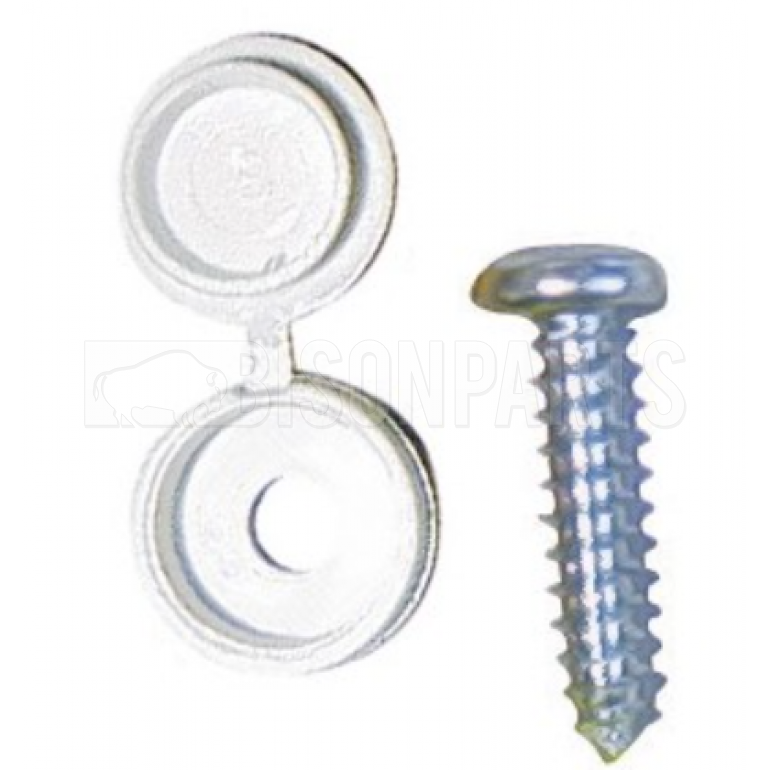 WHITE (PKT 50) NUMBER PLATE CAPS & SCREWS