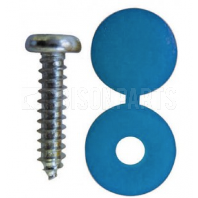 BLUE (PKT 50) NUMBER PLATE CAPS & SCREWS