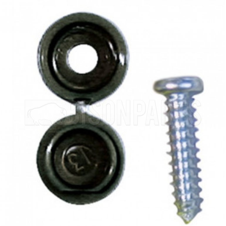 BLACK (PKT 50) NUMBER PLATE CAPS & SCREWS