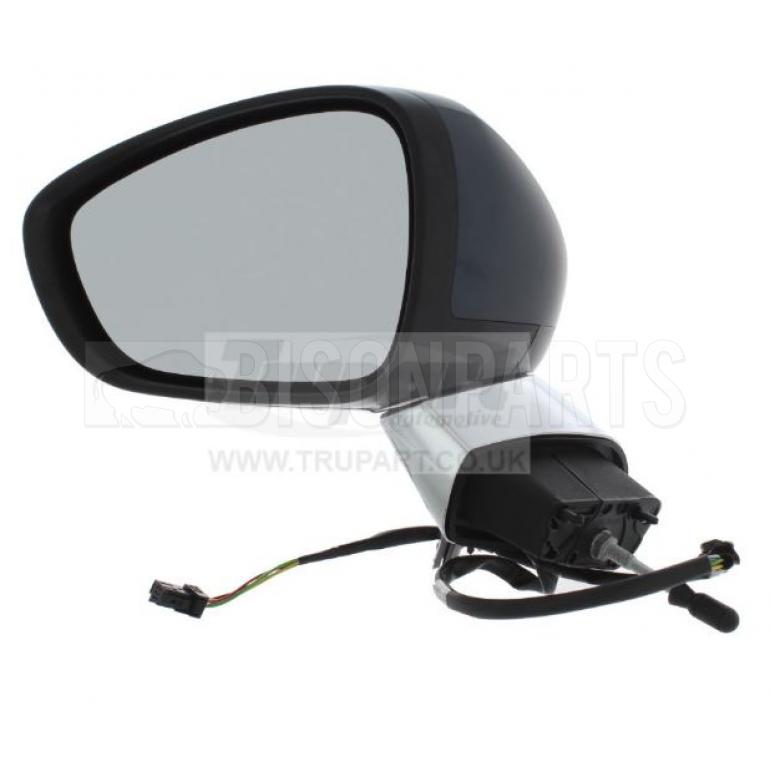 PRIMED & CHROME ELECTRIC ADJUST MIRROR HEAD PASSENGER SIDE LH