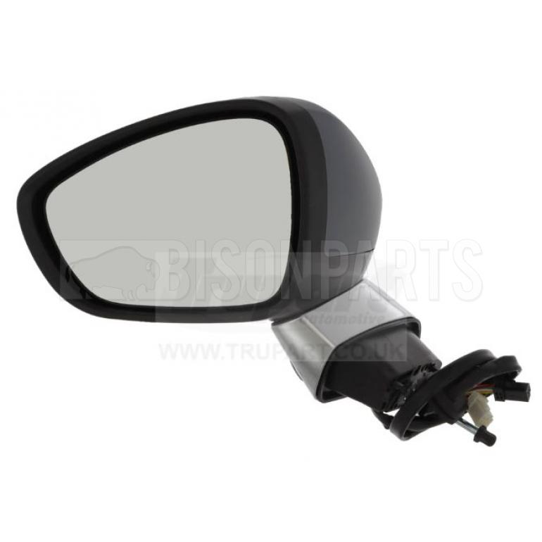 PRIMED & CHROME ELECTRIC ADJUST MIRROR HEAD PASSENGER SIDE LH