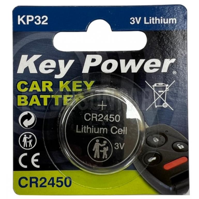 Key Power Coin Cell Battery CR2450 - Lithium 3V (Box of 10)