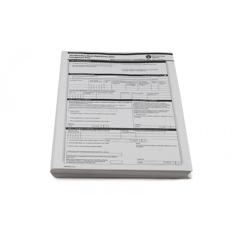 HAZARDOUS WASTE CONSIGNMENT NOTES - HWCN01v111 (100 PAGE)