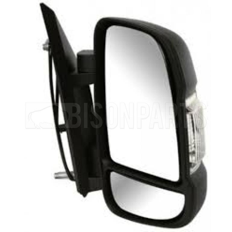Right OS Offside Drivers Side Black Manual S Arm Door Wing Mirror Unit