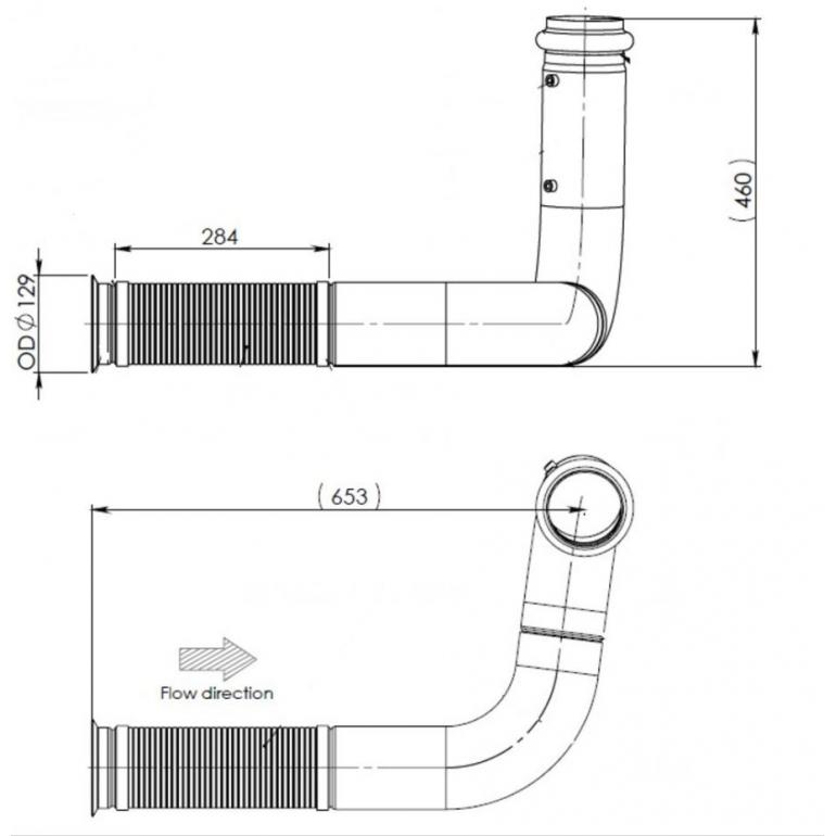 EXHAUST FLEXI DOWN / FRONT PIPE