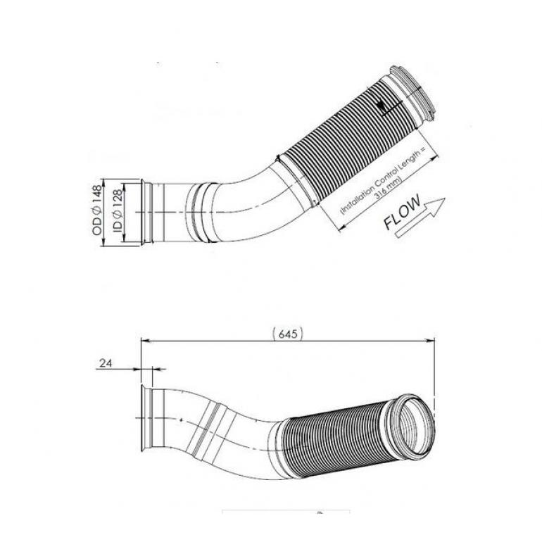 EXHAUST FLEXI FRONT DOWN PIPE