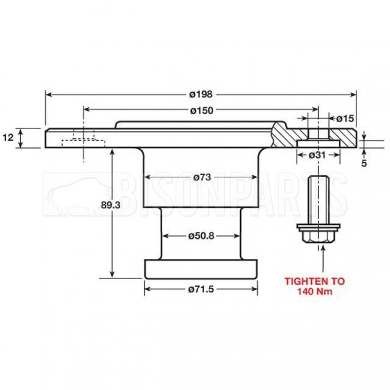 TRAILER KING PIN ONLY BOLT ON Bison Parts