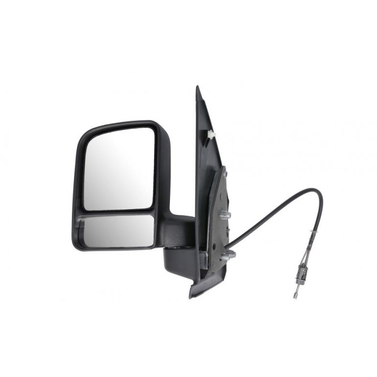 BLACK TEXTURED MANUAL DOOR WING MIRROR LH