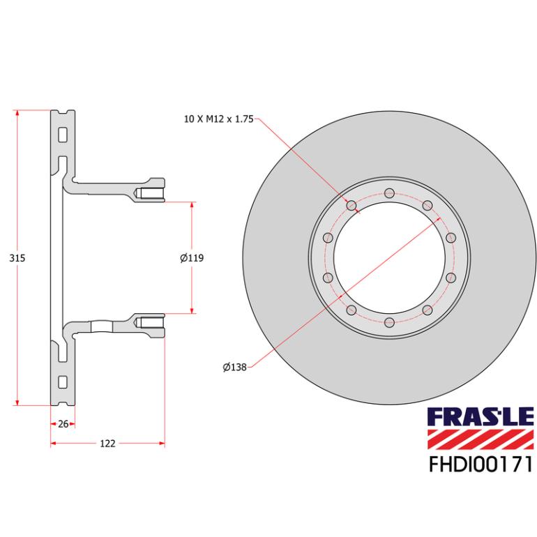 FRONT VENTED BRAKE DISC