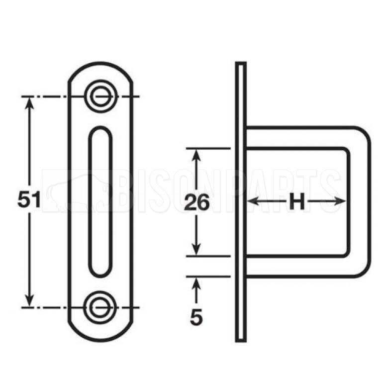 TRAILER CURTAIN REPAIR TIR RIVET ON STAPLE ZINC PLATED STEEL 25MM (PACK OF 10)