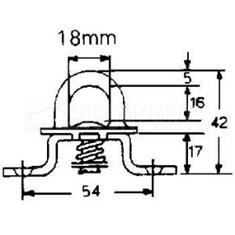 TRAILER CURTAIN REPAIR TIR RIVET ON STAPLE - ZINC PLATED STEEL