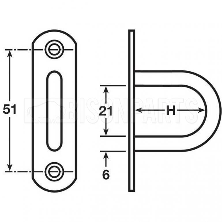 TRAILER CURTAIN REPAIR TIR RIVET ON STAPLE - ZINC PLATED STEEL 20MM