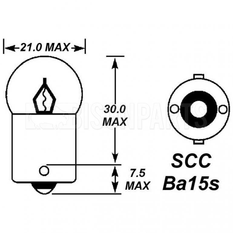 149 SIDE LIGHT / TAIL LIGHT BULB 24V 5W BA15S (Box of 10)