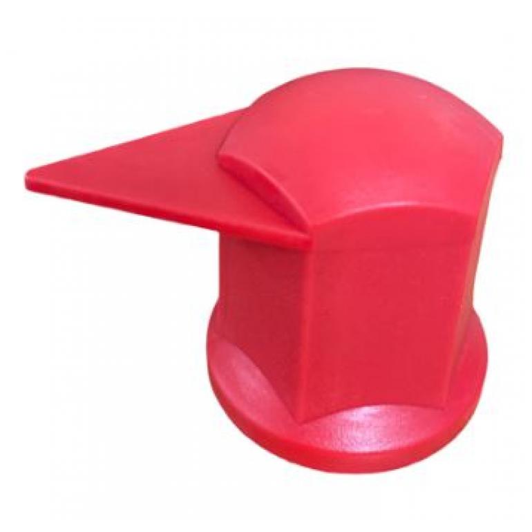 32MM RED 'HEX LONG REACH WHEEL NUT COVERS (PKT 10)