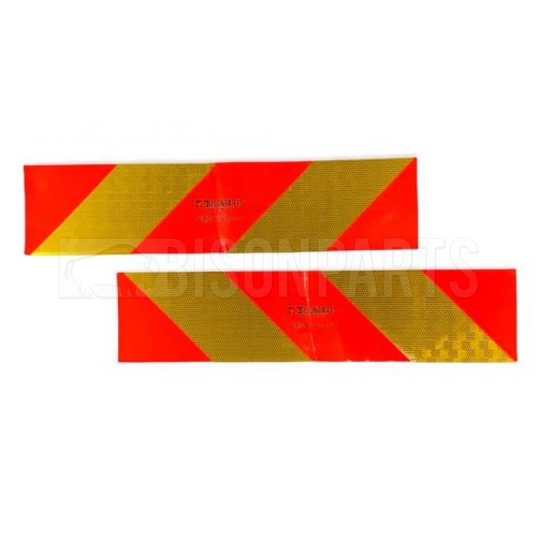 MARKER BOARD TYPE 2 & 3 ECE 70 AMBER / YELLOW CHEVRONS VINYL SELF ADHESIVE (PAIR)
