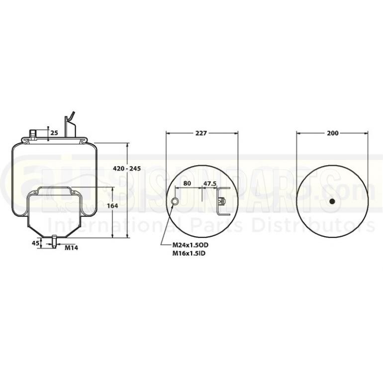 REAR AXLE SUSPENSION AIR SPRING / AIR BAG & FITTING KIT