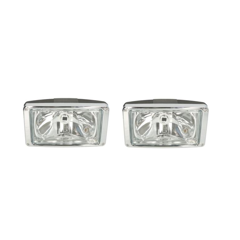 SUNVISOR CLEAR SPOT LAMPS WITH SILVER FRAME RH & LH (PAIR)