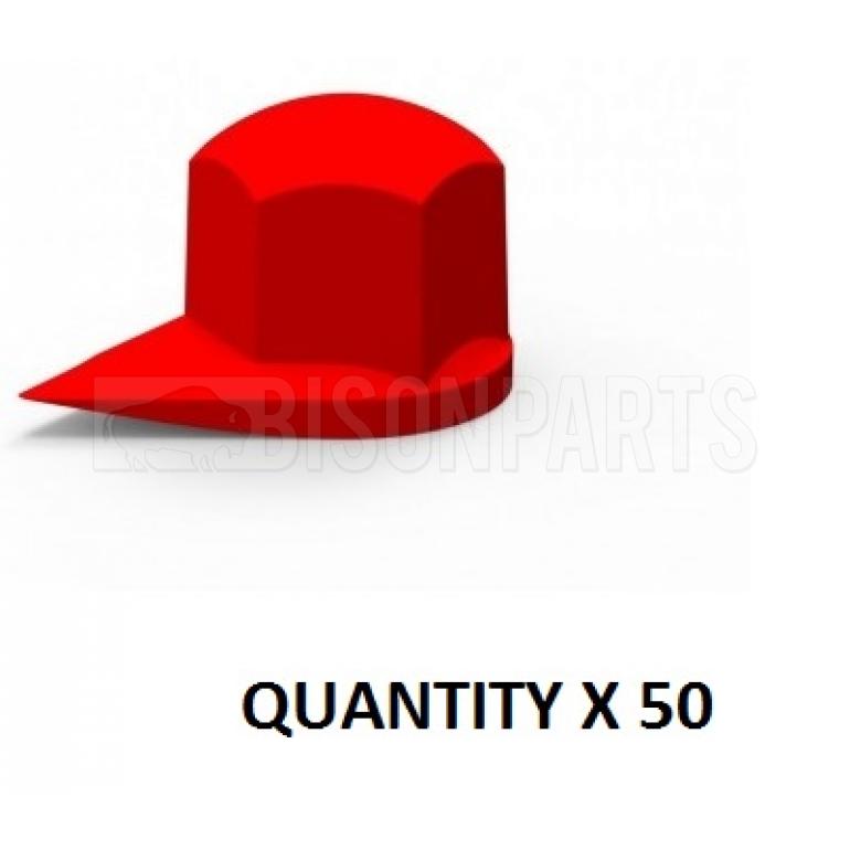 17MM DUSTITE WHEEL NUT COVERS RED (PKT 50)