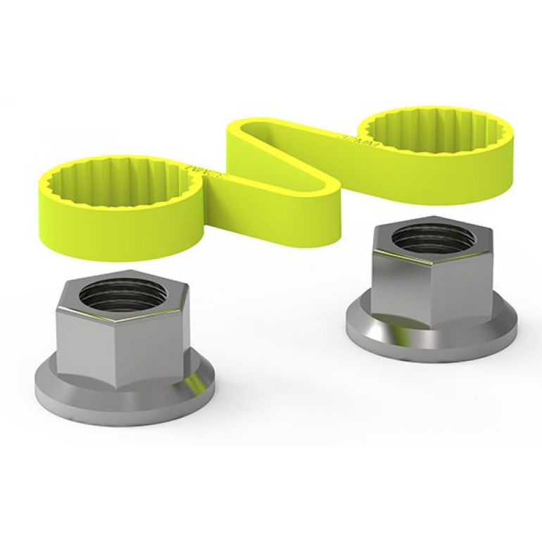 19MM FLUORESCENT YELLOW WHEEL NUT CHECKLINK
