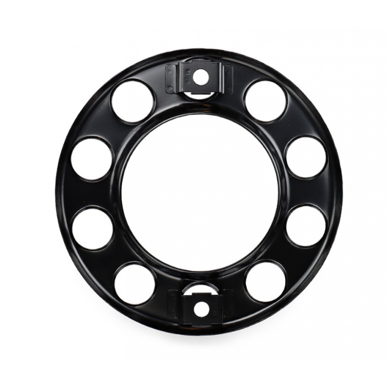 UNIVERSAL BLACK STEEL 22.5" WHEEL COVERS (HOLE)