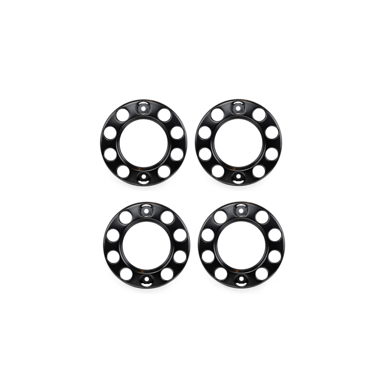 UNIVERSAL BLACK STEEL 22.5" WHEEL COVERS (HOLE) SET OF 4