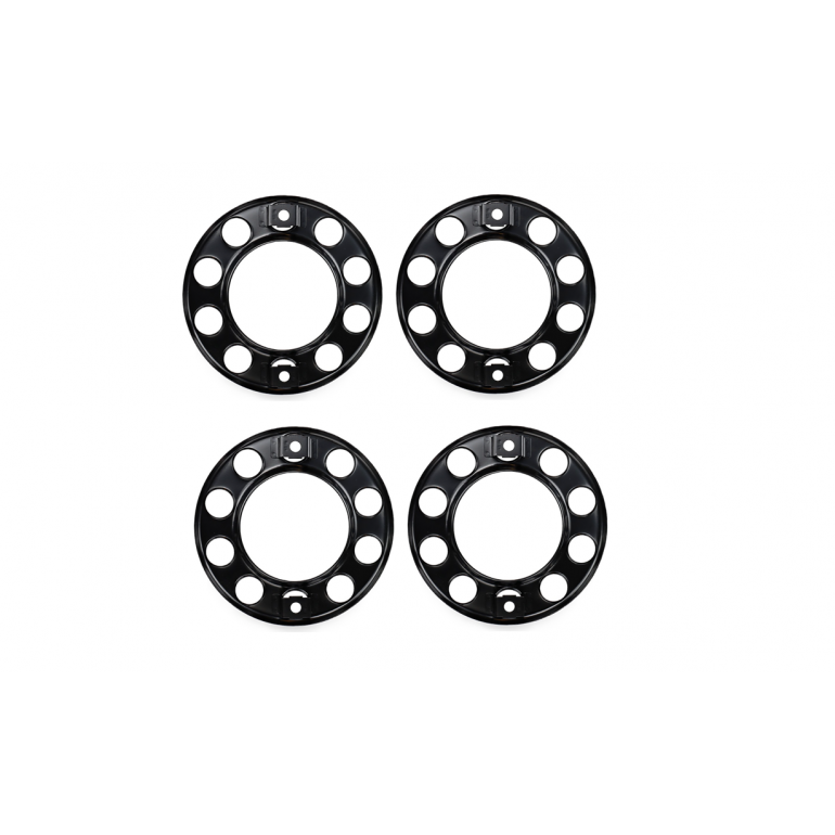 UNIVERSAL BLACK STEEL 22.5" WHEEL COVERS (HOLE) SET OF 4