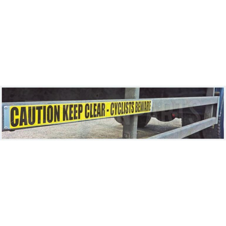 CYCLIST WARNING SIDE RAIL SIGN SELF ADHESIVE VINYL