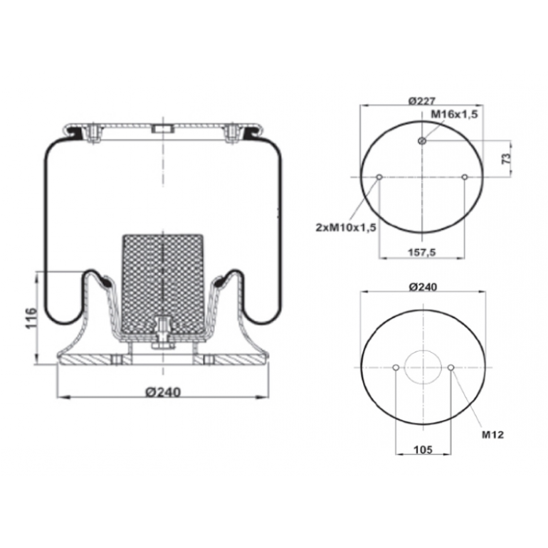 LIFT AXLE SUSPENSION AIR SPRING ASSEMBLY