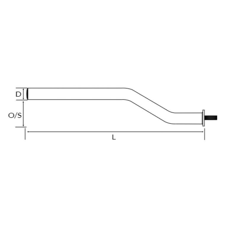 CRANKED SINGLE BOLT MOUNTING WING STAY 780MM