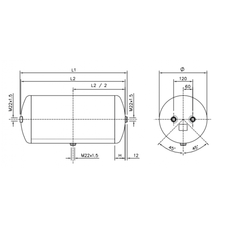 AIR TANK RESERVOIR 10 LITRES & STRAPS