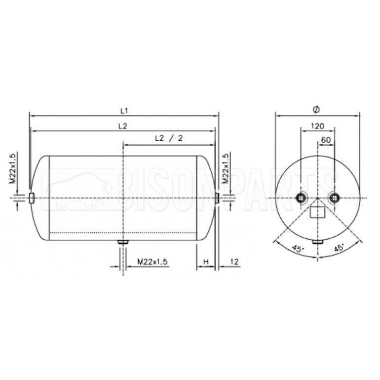 UNIVERSAL AIR TANK RESERVOIR 15 LITRES