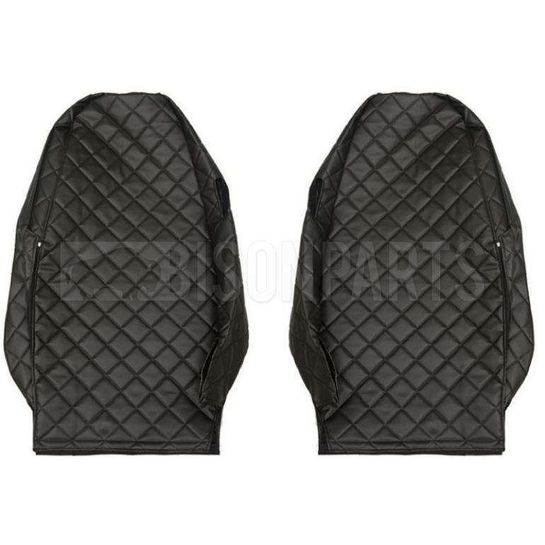 BLACK TRIMMED SEAT COVER SET (PAIR)