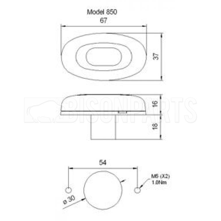 LED CLEAR MARKER LAMP & CABLE FITS RH OR LH