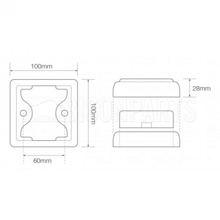 LED REAR REVERSE LAMP 12/24 VOLT