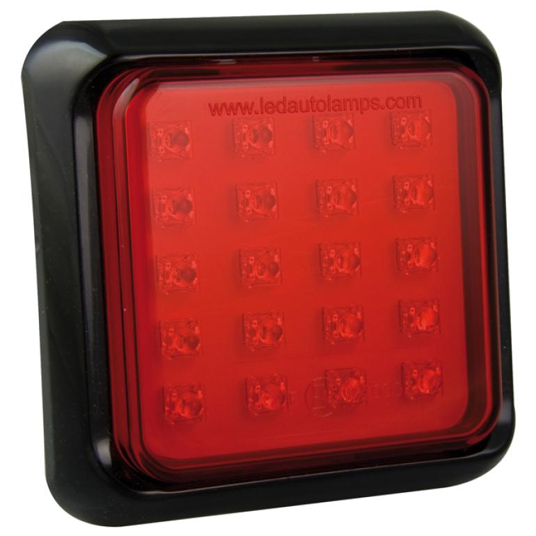 RED SQUARE FOG LAMP WITH BLACK SURROUND