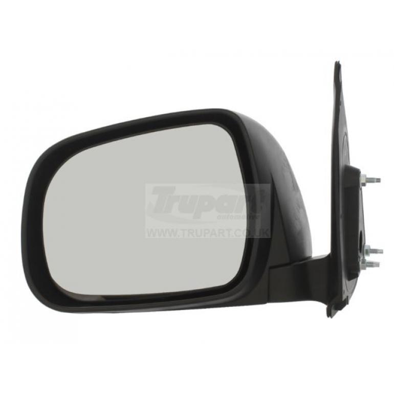 BLACK TEXTURED MANUAL ADJUST MIRROR HEAD PASSENGER SIDE LH