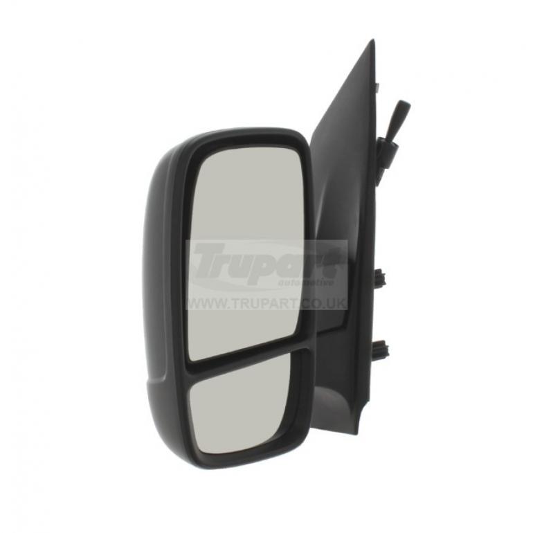 BLACK TEXTURED MANUAL CABLE ADJUST MIRROR HEAD PASSENGER SUDE LH