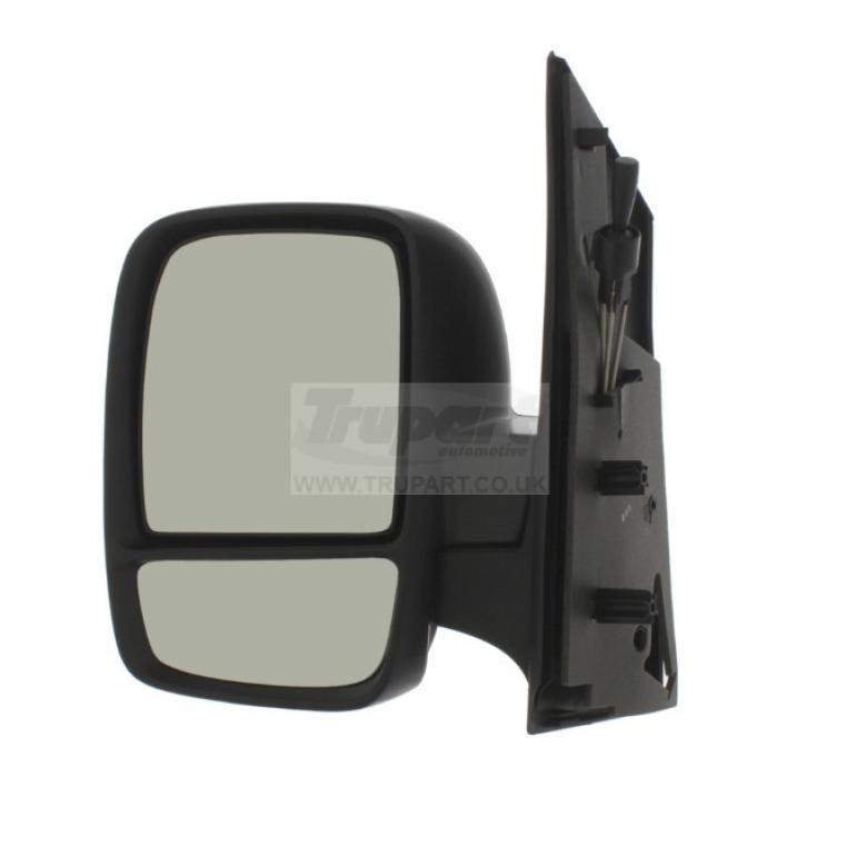 BLACK TEXTURED MANUAL CABLE ADJUST MIRROR HEAD PASSENGER SUDE LH