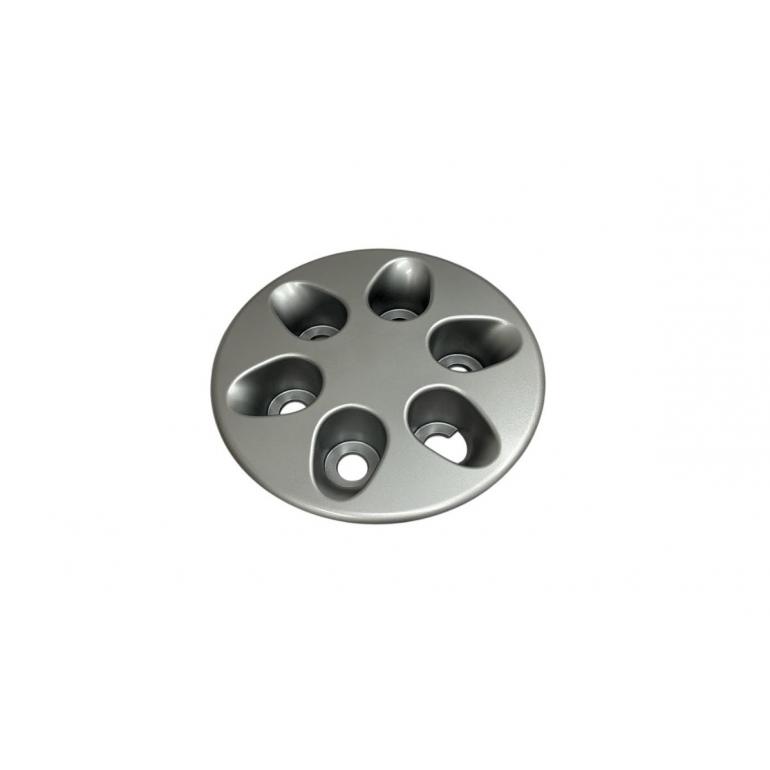 SILVER 6 HOLE WHEEL HUB TRIM COVER