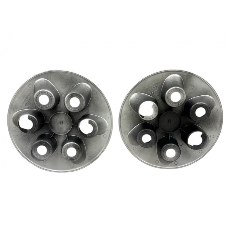 SILVER 6 HOLE WHEEL HUB TRIM COVERS (PAIR)