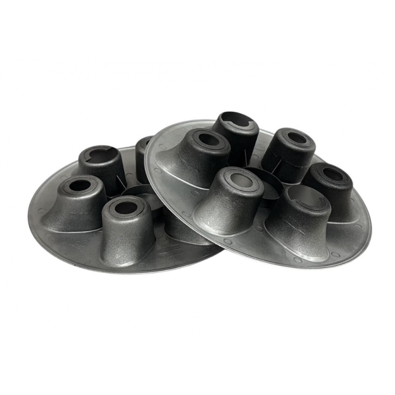 SILVER 6 HOLE WHEEL HUB TRIM COVERS (PAIR)
