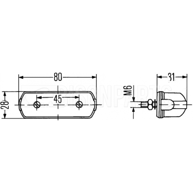  HELLA NUMBER PLATE LAMP 12/24 VOLTS (Motorcycle / Trailer / Truck)