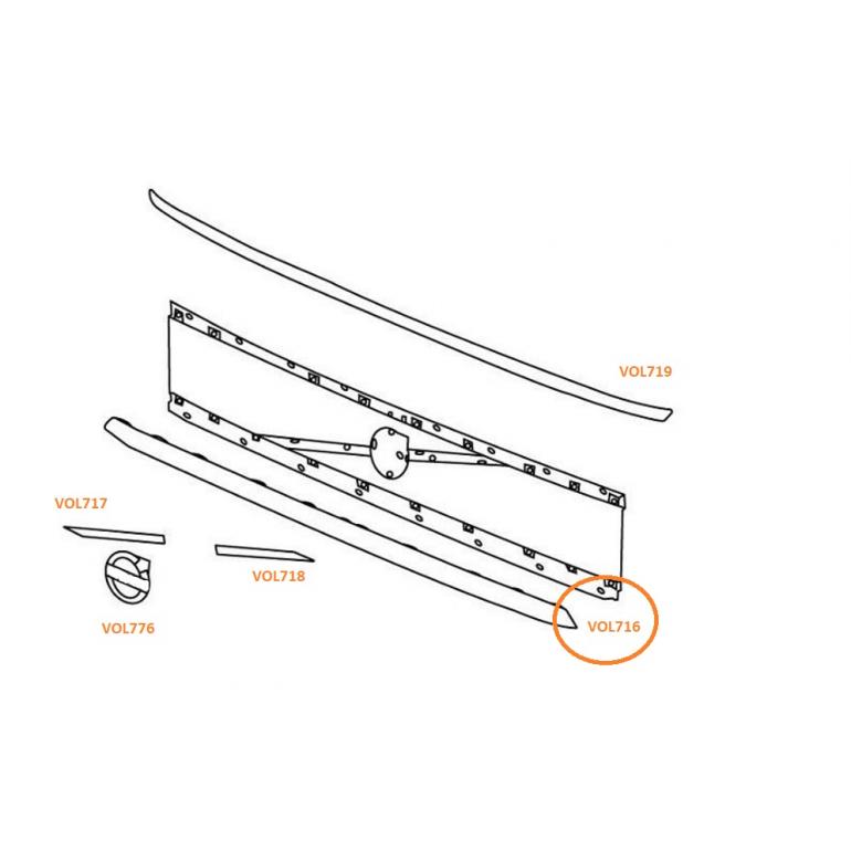 CHROME COATED UPPER FRONT PANEL LOWER TRIM SECTION