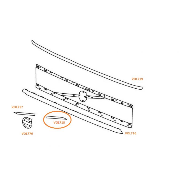 CHROME COATED FRONT PANEL UPPER LOGO TRIM